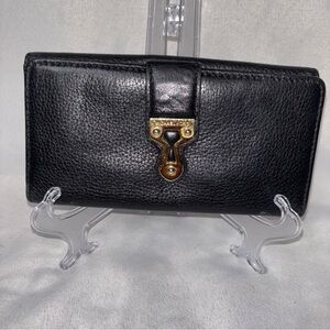 Vintage Michael Kors Collection Women’s Black Pebbled Leather Bi-Fold Wallet
